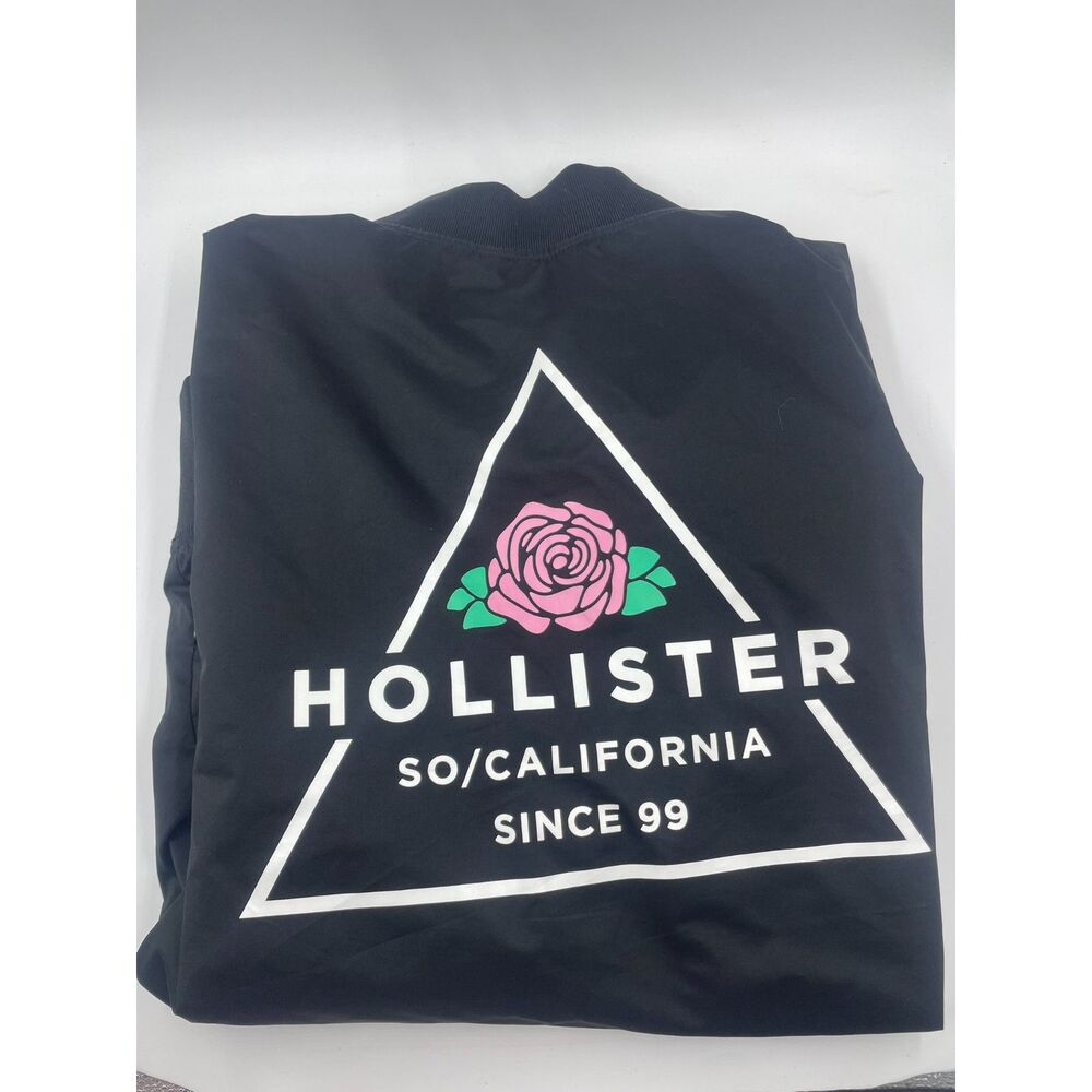Hollister Men's Epic Flex Lightweight Flight Bomber Jacket - Black (Size L)
